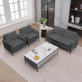 thumbnail image 5 of 55" Small Loveseat Sofa for Small Spaces,Leather Upholstered 2-Seater Sofa Couch Single Casual Sofa Chair for Living Room Office,Light Gray, 5 of 8