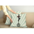 thumbnail image 2 of Ambesonne Retro Throw Pillow Cover 2 Pack, Citrus Man on Monowheel Art, 20", Eggshell Pale Green, 2 of 7