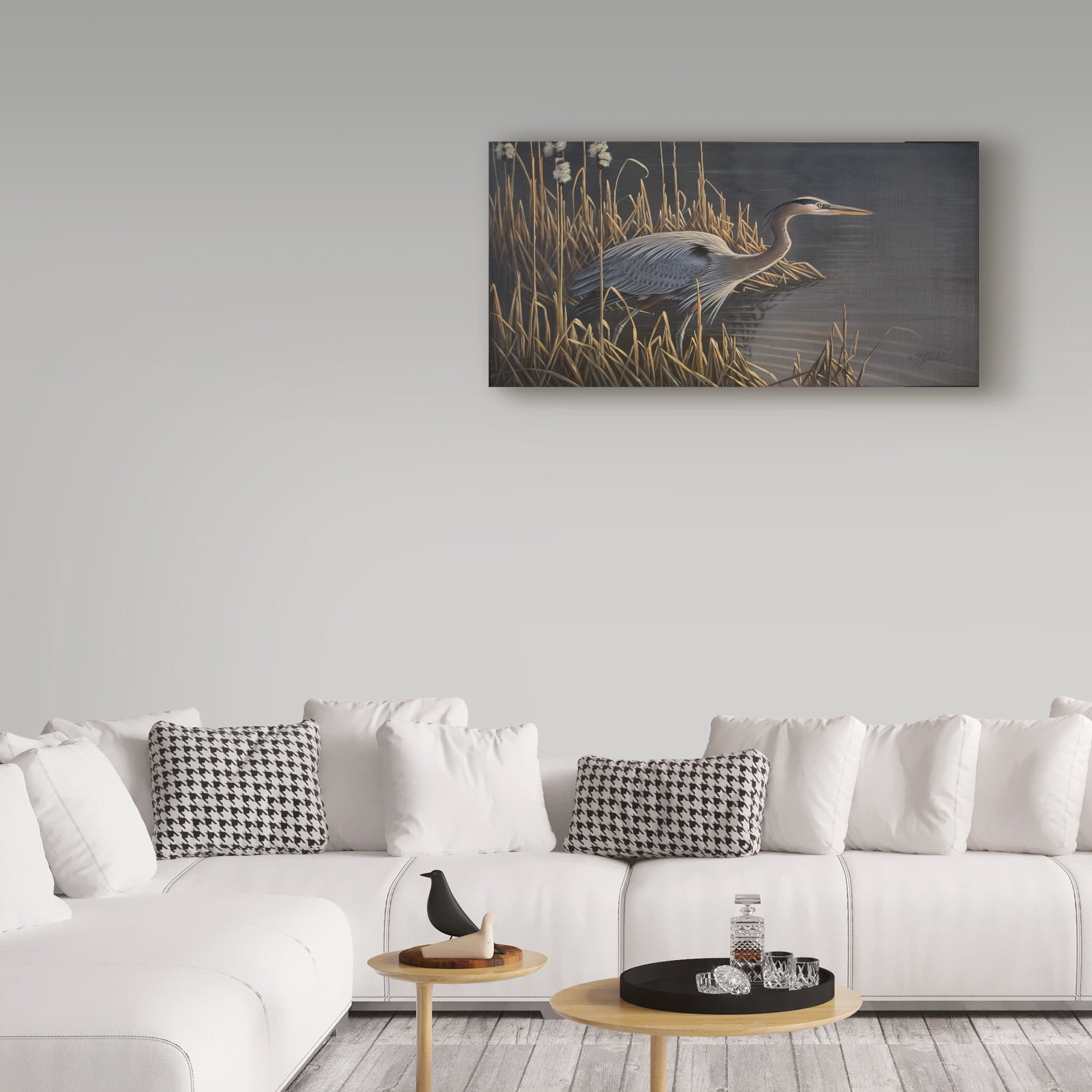 Trademark Fine Art 'Stalking The Edge Heron' Canvas Art by Wilhelm Goebel