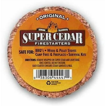 36 Count Starts up to 144 Fires for Wood Stoves, Campfires, Grill Pit and Fireplace, Natural & Waterproof, Easy to Light, Fresh Cedar Aroma, Burns for 30 Minutes.