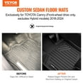thumbnail image 2 of Tapis de Sol Automobiles pour Toyota Camry 2018-2024 3 Pcs Doublures TPE, 2 of 9