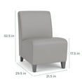 thumbnail image 5 of Siena Lounge Reception Waiting Armless Guest Chair / Brushed Steel Legs / Brown, 5 of 5
