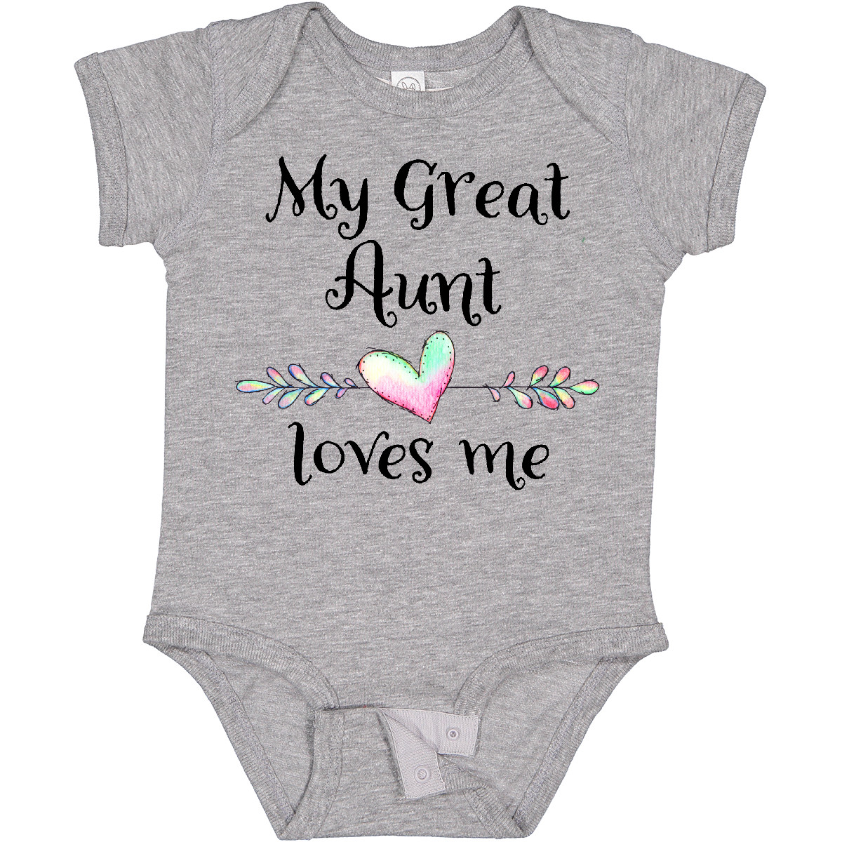 Inktastic My Great Aunt Loves Me Heart Boys or Girls Baby Bodysuit