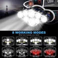 thumbnail image 3 of Linterna frontal, luz LED superbrillante de 13000 lúmenes, 8 luces LED, recargable por USB, ajustable, resistente al agua para acampar, pescar, cuevas, trotar y caminar Rojo Verde Cocina, Decoración y Otros, 3 of 5
