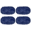 thumbnail image 1 of Uxcell 4 piezas de hilo de terciopelo suave Chenille 4x100g/14.1oz (347yds) hilo esponjoso para tejer mantas de ganchillo azul oscuro, 1 of 6