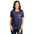 thumbnail image 2 of Get It Girl Women's Fashion Relaxed T-Shirt Tee Heather Navy 2X-Large, 2 of 5