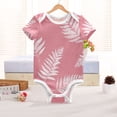 thumbnail image 6 of Pink Background Glitter Fern Leaves Pure Cotton Bodysuit Short Sleeve Pajamas One-Piece Romper Unisex 12M, 6 of 6