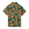 thumbnail image 6 of QHRMKOG Mens Beach Shirts Relaxed Fit Tropical Print Short Sleeve Hawaiian Shirts Breathable Holiday Button Down Beach Shirt Summer Casual Top Orange 3XL, 6 of 6