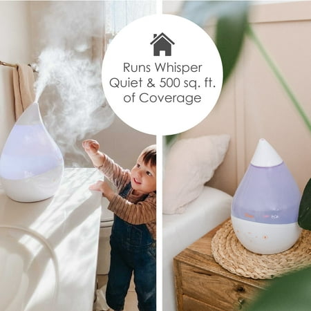CRANE - 1 Gal. Drop Cool Mist Humidifier with Sound Machine - White