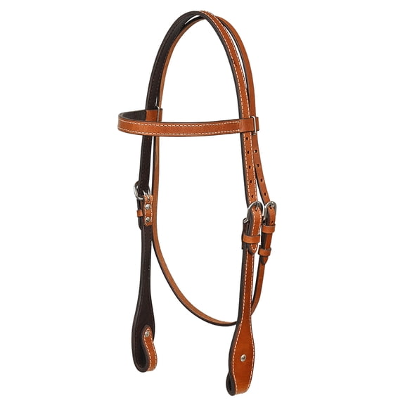 Hilason Western Horse Genuine Leather Headstall Bridle Engraved GS Concho Chestnut