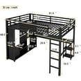 thumbnail image 2 of URTR Queen Loft Bed with Desk & Built-In Wardrobe, Metal Loft Beds Frame with Storage Shelves, Space Efficient Elevated Design for Small Apartment, Black, 2 of 9