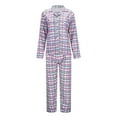 thumbnail image 3 of Afdoent Women's Pajama Sets Women Casual Lapel Button Printed 2 Piece Long Sleeve Pajamas Suit Comfortable, 3 of 6