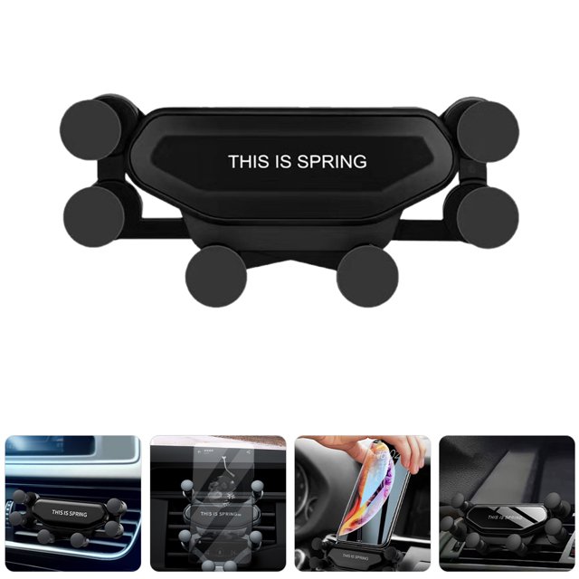 WHAMVOX Soporte Universal Negro Para Teléfono En Rejilla De Auto Con Instalación Fácil Y Soporte Estable