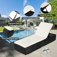 thumbnail image 5 of SEGMART Outdoor Rattan Wicker Lounge Chair, 5 Adjustable Reclining Backrest Lounger Chair, Modern Rattan Chaise Chair with Cushion, Fits for Pool, Yard, Deck, 5 of 8