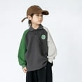 thumbnail image 4 of Kids Toddler Boys Long Sleeve T-Shirt Sweatshirt Cotton Shirt Casual Shirt Collar Sweatsuit Baby Spring Autumn Pullover for1-10Y, 4 of 7