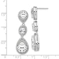 thumbnail image 3 of Cheryl M 925 Sterling Silver Rhodium Plated Fancy Teardrop CZ Dangle Post Earrings; for Adults and Teens; for Women and Men, 3 of 3