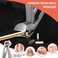 thumbnail image 2 of BEZOX Ergonomic Angled Head Precision Toenail Clipper for Senior Thick Nails - Large Finger Nail Clippers Adult with Metal Nail File - Silver, 2 of 9