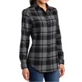 thumbnail image 5 of Mafoose Flannel Shirts For Women Plaid Jackets Long Sleeve Button Down Grey/ Black Small, 5 of 6