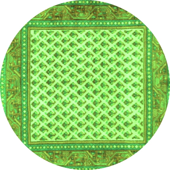 Ahgly Company Indoor Round Persian Green Traditional Area Rugs, 8' Round