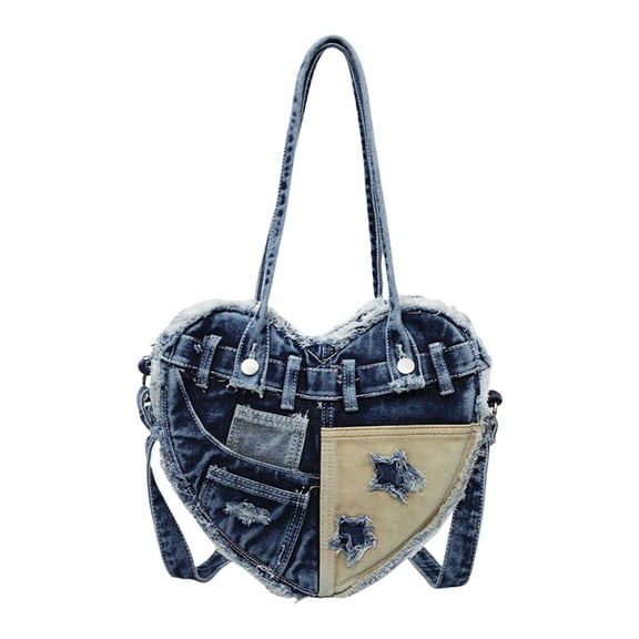 Women Armpit Bag Large Capacity Handbag Heart Shaped Shoulder Bag Shopping Bag