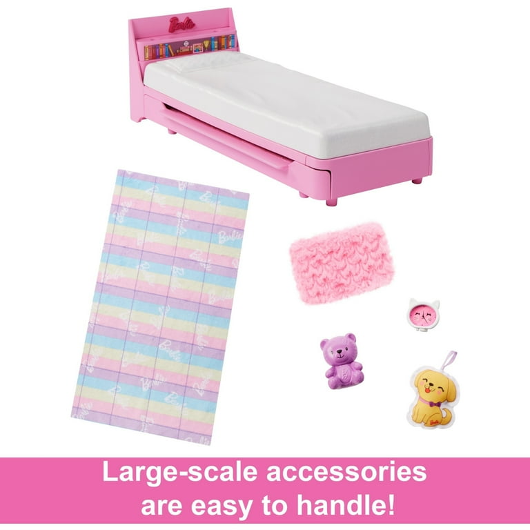 My First Barbie Bedtime Playset Dollhouse Furniture with Trundle Bed Puppy Accessories 13.5 inch Scale New