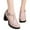 Pink, variant on VERUGU Women's Low Chunky Block Heels Pumps, Comfortable Slip-on Heeled Loafers, Solid Color Hollowed Out Metal Buckle Cut Matte Work Leather Shoes for Office Business