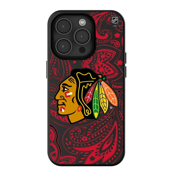 Keyscaper Black Chicago Blackhawks Paisley iPhone Magnetic Bump Case