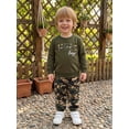 thumbnail image 3 of Loicainy Baby Toddler Boys Fall Outfits 12 18 24 Months 2T 3T 4T 5T Long Sleeve Letter Embroidery Pullover Camouflage Pants Clothes Set, 3 of 9