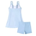 thumbnail image 7 of Girls Swimsuit 2 Piece Tankini Top with Ruffle Skirt and Boyleg Bottom Swimwear Kids Bathing Suit Light Blue Size 5-6 Y, 7 of 7
