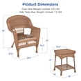 thumbnail image 3 of Jeco 3pc Wicker Chair and End Table Set in Honey without Cushion, 3 of 9