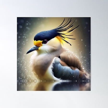 Masked Lapwing Poster Wall Art, Modern Wall Decor For Living Room Bedroom, 24x36 UNFRAMED