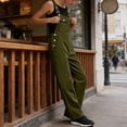 thumbnail image 6 of ZACPNCV Womens Solid Color Cargo Overalls Adjustable Spaghetti Strap Straight Leg Jumpsuit with Pockets Casual Romper, 6 of 9