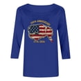 thumbnail image 7 of Women Patriotic Printed Blouse, USA 250th Anniversary T Shirt Top, Round Neck 3/4 Sleeve Casual Pullover, Lightweight Polyester Loose Fit, 7 of 7