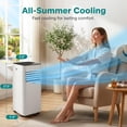 thumbnail image 2 of SereneLife 10000 BTU Portable Air Conditioner - 3-in-1 Portable AC Unit for Bedroom Up to 300 Sq.Ft, 24H Timer, Remote Control, Sleep Mode, Wheels, with Window Mount Kit, White, 2 of 8