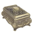 thumbnail image 1 of Vintage Jewelry Box, Alloy Material Jewelry Box 5.0 X 3.3 X 2.6in Antique Flower Patterns Exquisite Workmanship Trinket Storage Box For Earrings Rings Necklace Bracelet, 1 of 8