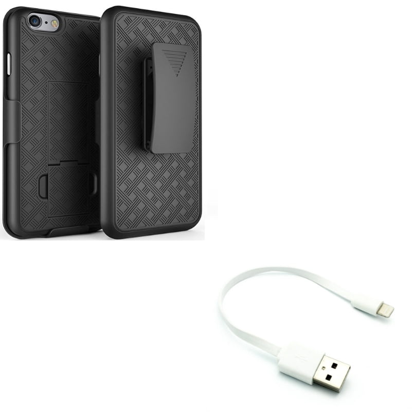 Case Belt Clip W Short Usb Cable For Iphone 8 7 Holster Swivel Cover Kickstand Armor Charger Cord Power Wire Fast Charge For Iphone 8 7 Models Walmart Com