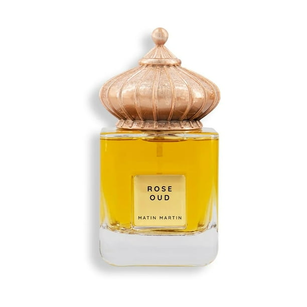 MATIN MARTIN Rose Oud para unisex - Perfume árabe para mujer y hombre - Fragancia duradera con notas de azafrán, bergamota, jazmín, sándalo y cedro - Colonia árabe - Tamaño de viaje - Vaporizador EDP