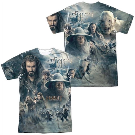 Hobbit Men's  Epic Poster (Front/Back) Sublimation T-shirt White