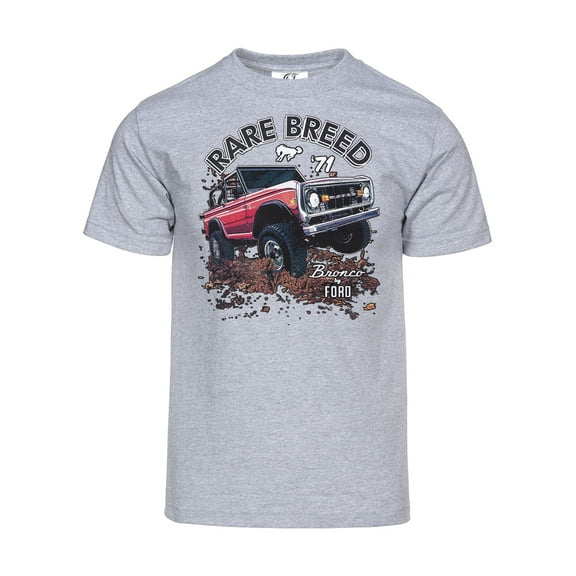 Gravity Trading Mens Rare Breed Ford Bronco Short-Sleeve T-Shirt - Heather Grey - L