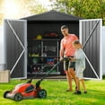 thumbnail image 3 of Dextrus 6x4 FT Outdoor Storage Shed, Large Metal Tool Sheds, Heavy Duty Storage House with Lockable Doors & Air Vent for Backyard Patio Lawn, 3 of 6