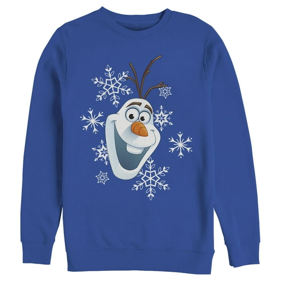 Men's Frozen Olaf Smile Sweatshirt Royal Blue Large