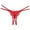 618#Red, variant on Clothing 2025 Thongs for Women Embroidered Hollow Butterfly Fashion Low Waist Open Cut Pearl Massage Thong Thongs Underpants Women Underwear Thongs