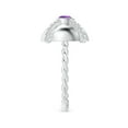 thumbnail image 3 of ANGARA Natural 0.25 Ct. Amethyst with Diamond Fashion Ring in 14K White Gold for Women (Ring Size: 12), 3 of 9