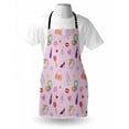 thumbnail image 3 of Princess Apron Cute Girls Illustration with Fashion Accessories and Makeup Lollipop Flower Print, Unisex Kitchen Bib Apron with Adjustable Neck for Cooking Baking Gardening, Multicolor, by Ambesonne, 3 of 3
