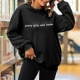 thumbnail image 4 of Women's Fall/Winter Fashion Casual Letters Print Loose Long Sleeve Crew Neck Hoodie No Hoodie Sweatshirt Front Zip Jacket Women Active Hoodie Women Baseball Hoodies Women Pretty Sweater Women, 4 of 5