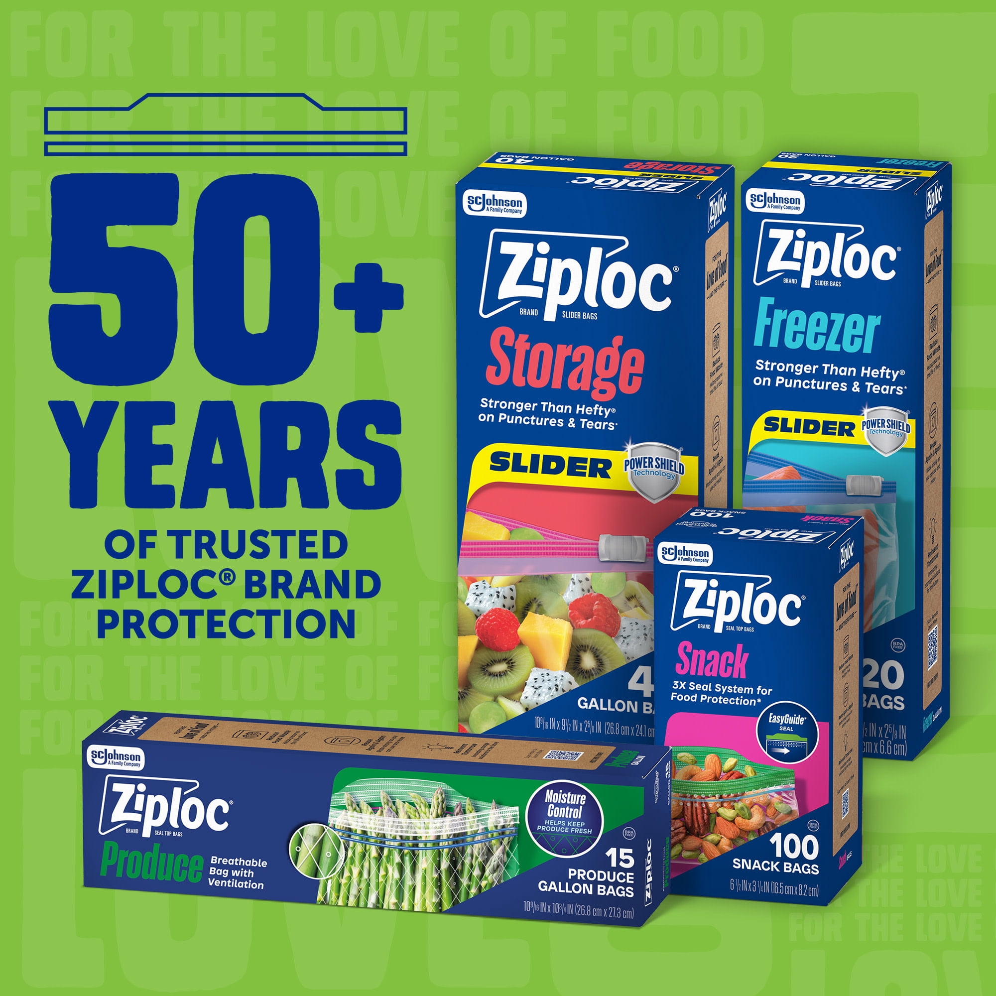 Ziploc® Brand Lunch Duo Variety Pack with EasyGuide™ Texture, Grip