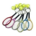 thumbnail image 4 of 6pcs Mini Tennis Racket with Ball Keychain Resin Tennis Racket Key Ring for Sports Lovers, 4 of 7
