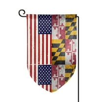 Garden Flag Grunge America Maryland Flag Double Sided Small Yard Holiday Garden Flag for Outside Decor 12.5x18 Inch Fillet