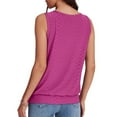 thumbnail image 6 of CheerKidz Women's Keyhole V-Neck Embroidered Tank Tops Summer 2025 Sleeveless Casual Shirt,Loose Fits Fashion Camisole,Trendy Eyelet Detail Beachwear(Hot Pink,M), 6 of 9