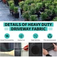 thumbnail image 5 of QinaQin 2.4 OZ 3x600 FT Weed Barrier Fabric,Heavy Duty Weed Landscape Block Fabric,Easy Setup Woven Driveway Garden Fabric for Yard,Black, 5 of 8